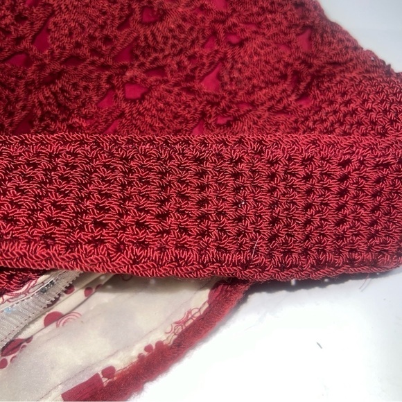 Hand made crochet Burgundy bag y2k boho - Picture 7 of 14
